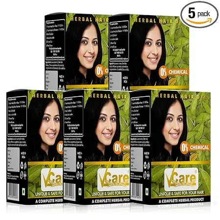 VCare Natural Herbal Hair Dye Powder for Men and Women